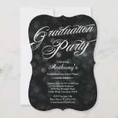 Modern Elegance Typography Bokeh Graduation Party Kaart (Voorkant)