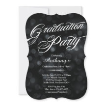 Modern Elegance Typography Bokeh Graduation Party