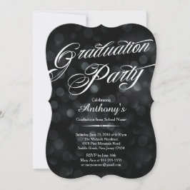 Modern Elegance Typography Bokeh Graduation Party Kaart