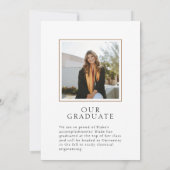 Modern Elegance Vellum ingelijst Afstudeerder Aank Kaart (Achterkant)