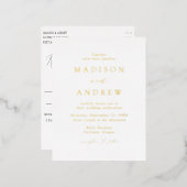 Modern Elegance Wedding Folie Uitnodiging Briefkaart (Voorkant / Achterkant)