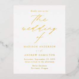 Modern Elegance Wedding Folie Uitnodiging Briefkaart