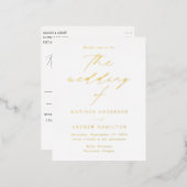 Modern Elegance Wedding Folie Uitnodiging Briefkaart (Voorkant / Achterkant)