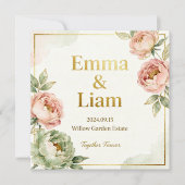 Modern Elegance Wedding Invitation Kaart (Voorkant)