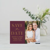 Modern Elegance Wedding Save the Date Folie Folie Uitnodiging Briefkaart (Staand Voorkant)