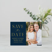 Modern Elegance Wedding Save the Date Folie Uitnodiging Briefkaart (Staand Voorkant)