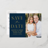 Modern Elegance Wedding Save the Date Folie Uitnodiging Briefkaart (Voorkant / Achterkant)