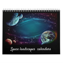 Modern elegant 12 maanden ruimtelandschap voor scr kalender