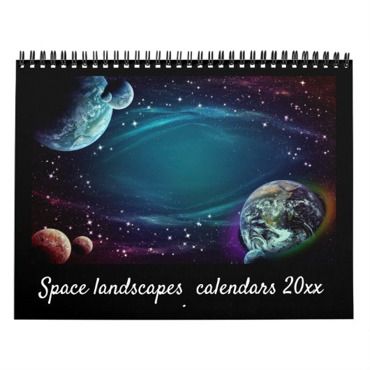 Modern elegant 12 maanden ruimtelandschap voor scr kalender (Hoes)