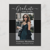 Modern | Elegant 1 Photo Graduation Announcement Briefkaart (Voorkant)