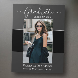 Modern Elegant 1 Photo Graduation Announcement Briefkaart