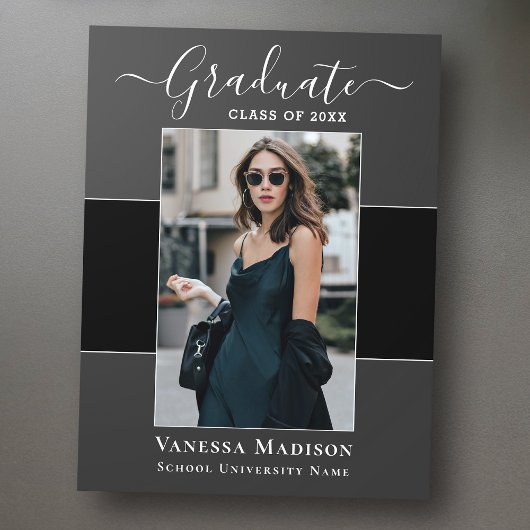 Modern | Elegant 1 Photo Graduation Announcement Briefkaart
