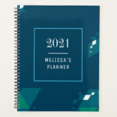 Modern Elegant 2021 Persoonlijk blauw Planner (Voorkant)
