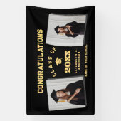 Modern Elegant 2024 Afstuderen 2 foto Afstuderen Spandoek (Verticaal)