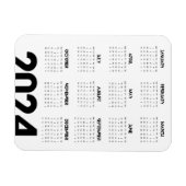 Modern Elegant 2024 Kalender Zwart-wit Magneet (Horizontaal)