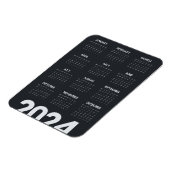 Modern Elegant 2024 Kalender Zwart-wit Magneet (Linkerzijde)