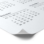 Modern Elegant 2024 Kalender Zwart-wit Poster (Hoek)