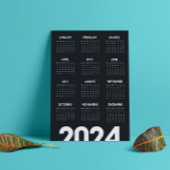 Modern Elegant 2024 Kalender Zwart-wit Programmakaart