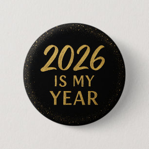 Modern Elegant 2026 is mijn jaar Ronde Button 5,7 Cm