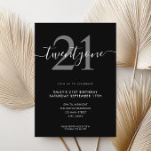 Modern Elegant 21st Birthday Uitnodiging