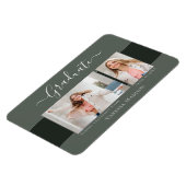 Modern | Elegant 2 Foto Afstudeerder Aankondiging  Magneet (Linkerzijde)