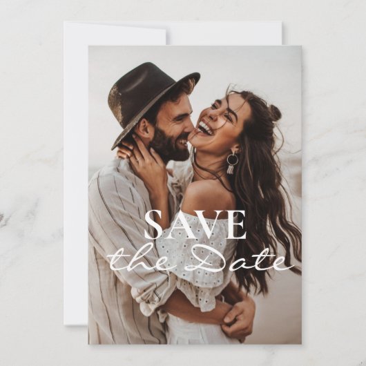 Modern Elegant 2 foto bruiloft Save the Dates Save The Date (Voorkant)