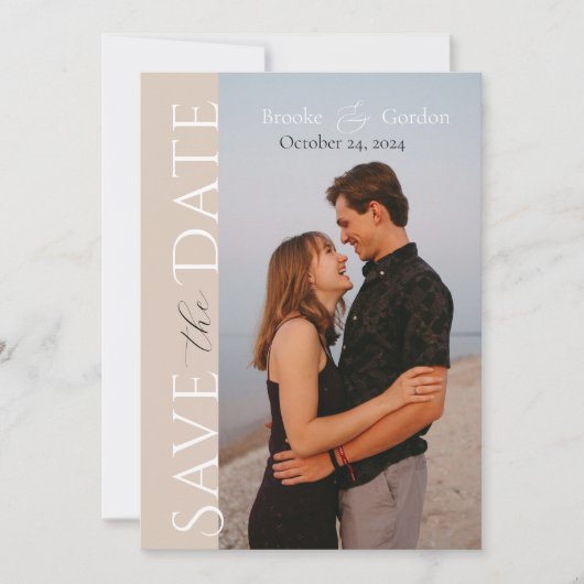 Modern Elegant 2 Foto Verloving Save the Date (Voorkant)