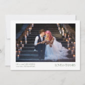 Modern Elegant 2 foto's Typografie bericht Trouwen Bedankkaart (Voorkant)