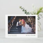 Modern Elegant 2 foto's Typografie bericht Trouwen Bedankkaart (Staand voorkant)