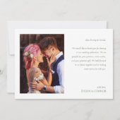 Modern Elegant 2 foto's Typografie bericht Trouwen Bedankkaart (Achterkant)