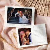 Modern Elegant 2 foto's Typografie bericht Trouwen Bedankkaart