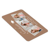 Modern | Elegant 3 Foto Afstudeerder Aankondiging  Magneet (Rechterzijde)