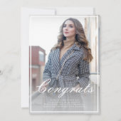 Modern Elegant 3 Fotocollage Beige Afstuderen Aankondiging (Achterkant)