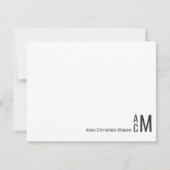Modern Elegant 3 Monogram Initiaal Boho Rustic Notitiekaartje (Voorkant)