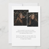 Modern Elegant 3 Photo Collage Graduation Aankondiging (Achterkant)