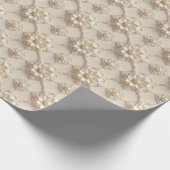 Modern Elegant "3D" Look Wedding Floral Gift Wrap Cadeaupapier (Hoek)