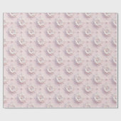 Modern Elegant "3D" Look Wedding Floral Gift Wrap Cadeaupapier (Vlak)