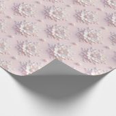 Modern Elegant "3D" Look Wedding Floral Gift Wrap Cadeaupapier (Hoek)