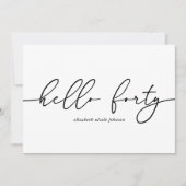 Modern Elegant 40ste verjaardagsfeestje Kaart (Voorkant)