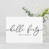 Modern Elegant 40ste verjaardagsfeestje Kaart (Staand voorkant)