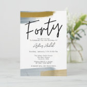 Modern Elegant 40ste verjaardagsfeestje Kaart (Staand voorkant)