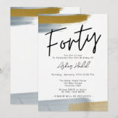Modern Elegant 40ste verjaardagsfeestje Kaart (Voorkant / Achterkant)
