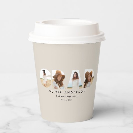 modern elegant 4 afstuderen Papieren kop Papieren Bekers (Achterkant)