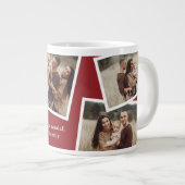 Modern Elegant 4 foto collage familie geschenk Grote Koffiekop (Voorkant rechts)