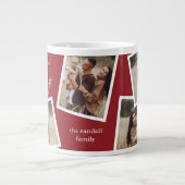 Modern Elegant 4 foto collage familie geschenk Grote Koffiekop (Voorkant)