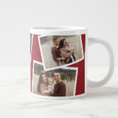 Modern Elegant 4 foto collage familie geschenk Grote Koffiekop (Rechts)