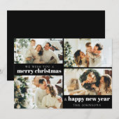 Modern Elegant 4 Foto Kerstvakantie Kaart (Voorkant / Achterkant)