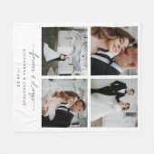 Modern Elegant 4 Paar Foto Collage Jubileum Fleece Deken (Voorkant (Horizontaal))