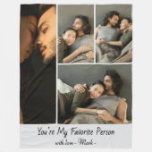 Modern Elegant 4 Photo Collage Couple Love Quote  Fleece Deken (Voorkant)
