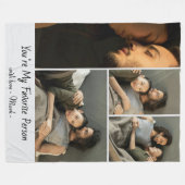 Modern Elegant 4 Photo Collage Couple Love Quote  Fleece Deken (Voorkant (Horizontaal))